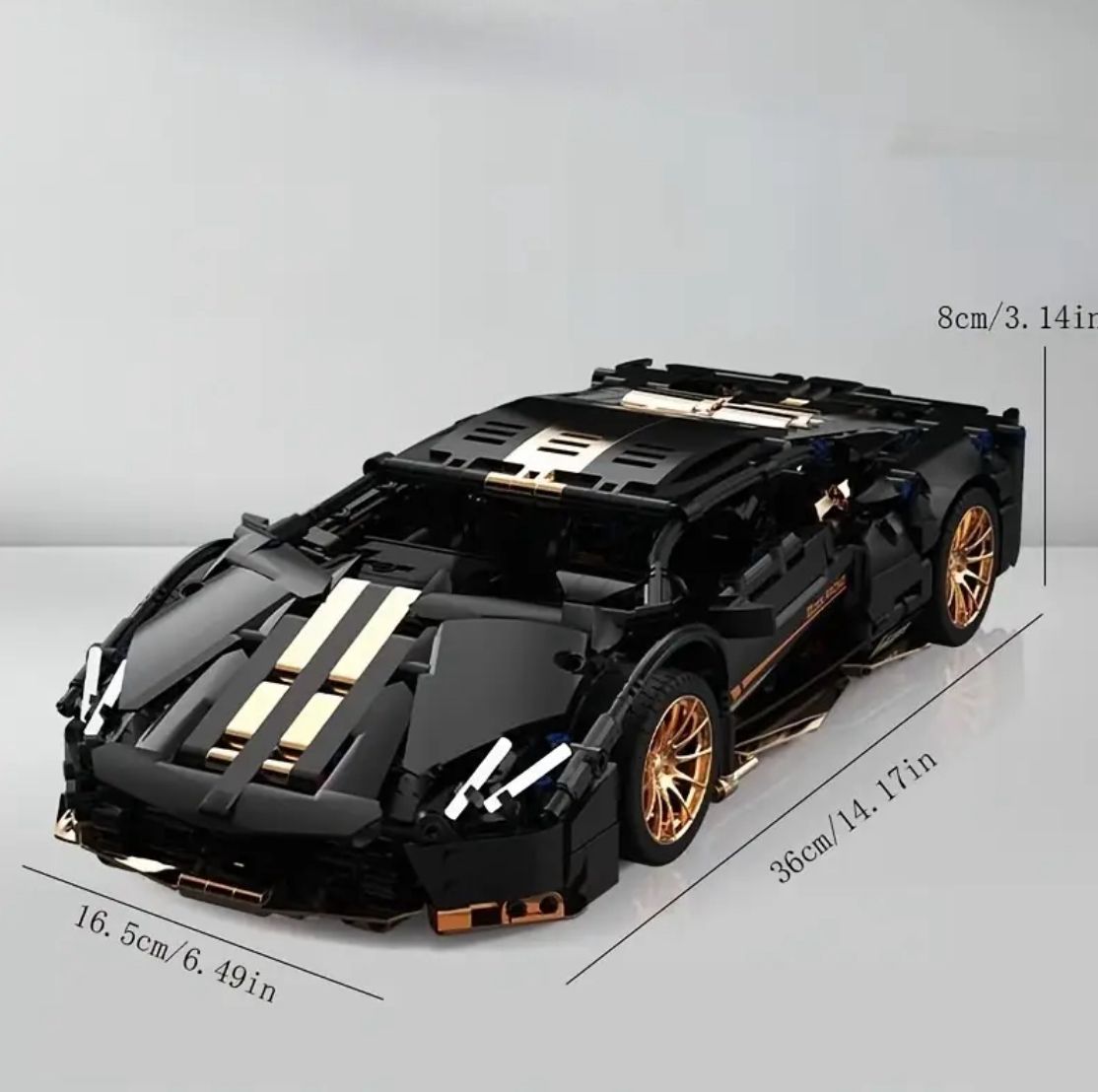Black & Golden Supercar Building Blocks Set