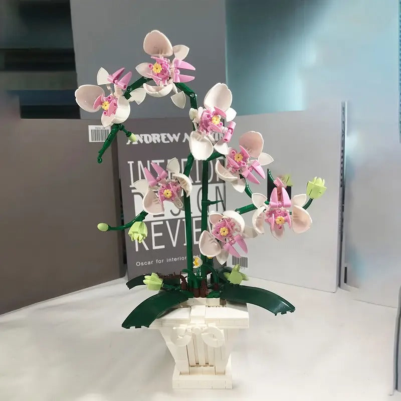 Elegant Orchid Bloom Building Set