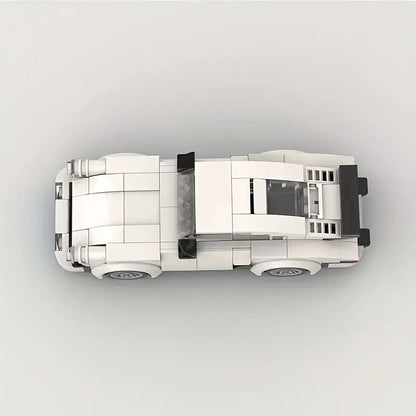 White Classic Retro Racing Car Building Set